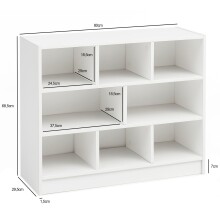 Bücherregal >WL5.819< in Weiß, Holzwerkstoff - 80x69x30cm (BxHxT)