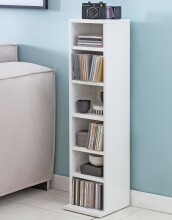 CD-Regal >WL5.836< in Weiß, Holzwerkstoff - 21x90x20cm (BxHxT)