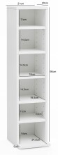 CD-Regal >WL5.836< in Weiß, Holzwerkstoff - 21x90x20cm (BxHxT)