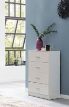 Schubkastenkommode >WL5.864< in Weiß, Holzwerkstoff - 60x90x30cm (BxHxT)