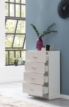Schubkastenkommode >WL5.864< in Weiß, Holzwerkstoff - 60x90x30cm (BxHxT)