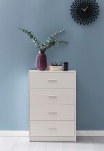 Schubkastenkommode >WL5.864< in Weiß, Holzwerkstoff - 60x90x30cm (BxHxT)