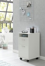 Rollcontainer >WL5.901< in Weiß, Holzwerkstoff - 33x63x38cm (BxHxT)