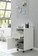 Rollcontainer >WL5.901< in Weiß, Holzwerkstoff - 33x63x38cm (BxHxT)