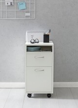 Rollcontainer >WL5.901< in Weiß, Holzwerkstoff - 33x63x38cm (BxHxT)