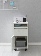Rollcontainer >WL5.901< in Weiß, Holzwerkstoff - 33x63x38cm (BxHxT)