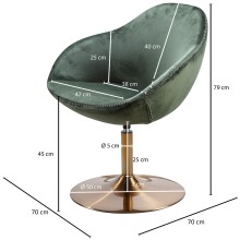 Loungesessel >SIRAN< in Grün, Bezugsstoff - 79x70cm (HxD)
