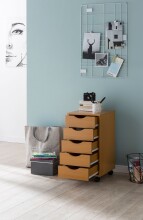 Rollcontainer >WL5.924< in Buche Dekor, Holzwerkstoff - 33x64x38cm (BxHxT)