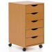 Rollcontainer >WL5.924< in Buche Dekor, Holzwerkstoff - 33x64x38cm (BxHxT)