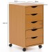 Rollcontainer >WL5.924< in Buche Dekor, Holzwerkstoff - 33x64x38cm (BxHxT)