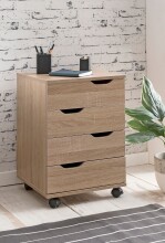 Rollcontainer >WL5.931< in Sonoma Eiche Dekor, Holzwerkstoff - 40x60x40 (BxHxT)