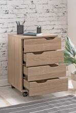 Rollcontainer >WL5.931< in Sonoma Eiche Dekor, Holzwerkstoff - 40x60x40 (BxHxT)