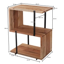 Beistelltisch >WL5.971< in Akazie, Massivholz - 45x60x30cm (BxHxT)