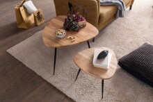 Satztisch >WL5.977< (2-tlg.) in Akazie, Massivholz - 60x51x60cm (BxHxT)