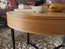 Couchtisch >WL5.978< in Eichenfurnier, Holzwerkstoff - 49x69cm (HxD)