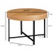 Couchtisch >WL5.978< in Eichenfurnier, Holzwerkstoff - 49x69cm (HxD)