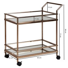 Servierwagen >WL5.987< in Gold, Metall - 65x84x45cm (BxHxT)