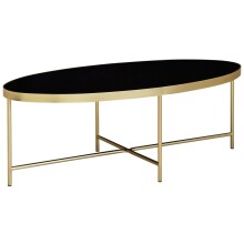 Couchtisch >WL5.993< in Gold, Glas / Metall - 110x40x56cm (BxHxT)