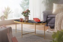 Couchtisch >WL5.993< in Gold, Glas / Metall - 110x40x56cm (BxHxT)
