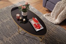 Couchtisch >WL5.993< in Gold, Glas / Metall - 110x40x56cm (BxHxT)