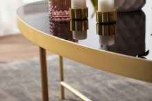 Couchtisch >WL5.993< in Gold, Glas / Metall - 110x40x56cm (BxHxT)