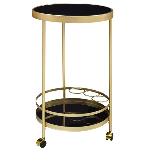 Servierwagen >WL6.000< in Gold, Metall / Glas - 76x45cm (HxD)