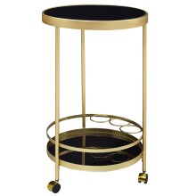 Servierwagen >WL6.000< in Gold, Metall / Glas - 76x45cm (HxD)