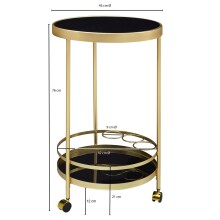 Servierwagen >WL6.000< in Gold, Metall / Glas - 76x45cm (HxD)
