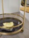 Servierwagen >WL6.000< in Gold, Metall / Glas - 76x45cm (HxD)