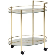 Servierwagen >WL6.007< in Gold, Metall / Glas - 79x46cm (HxT)