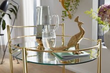 Servierwagen >WL6.007< in Gold, Metall / Glas - 79x46cm (HxT)