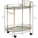 Servierwagen >WL6.007< in Gold, Metall / Glas - 79x46cm (HxT)