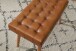 Sitzhocker >WL6.012< in Braun, Echtleder / Massivholz - 67x47x39cm (BxHxT)