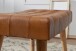 Sitzhocker >WL6.012< in Braun, Echtleder / Massivholz - 67x47x39cm (BxHxT)