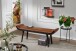Sitzbank >WL6.014< in Braun, Echtleder / Massivholz - 125x51x38cm (BxHxT)