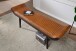 Sitzbank >WL6.014< in Braun, Echtleder / Massivholz - 125x51x38cm (BxHxT)
