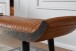 Sitzbank >WL6.014< in Braun, Echtleder / Massivholz - 125x51x38cm (BxHxT)