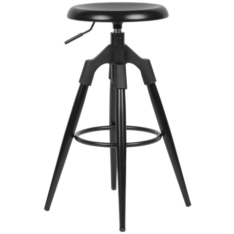 Barhocker >WL6.046< in Schwarz, Metall - 80x53cm (HxD)