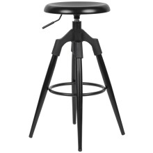 Barhocker >WL6.046< in Schwarz, Metall - 80x53cm (HxD)