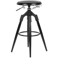 Barhocker >WL6.046< in Schwarz, Metall - 80x53cm (HxD)