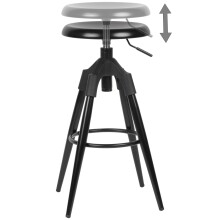 Barhocker >WL6.046< in Schwarz, Metall - 80x53cm (HxD)