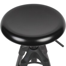 Barhocker >WL6.046< in Schwarz, Metall - 80x53cm (HxD)