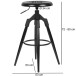 Barhocker >WL6.046< in Schwarz, Metall - 80x53cm (HxD)
