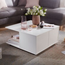 Couchtisch >WL6.066< in Weiß - 70x36x70cm (BxHxT)