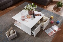 Couchtisch >WL6.066< in Weiß - 70x36x70cm (BxHxT)