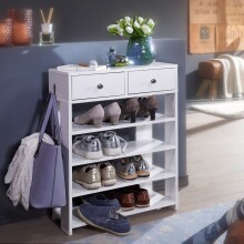 Schuhregal >WL6.069< in Weiß, Holzwerkstoff -...