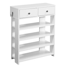 Schuhregal >WL6.069< in Weiß, Holzwerkstoff - 60x79x24cm (BxHxT)