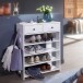 Schuhregal >WL6.069< in Weiß, Holzwerkstoff - 60x79x24cm (BxHxT)