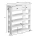 Schuhregal >WL6.069< in Weiß, Holzwerkstoff - 60x79x24cm (BxHxT)