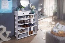 Schuhregal >WL6.070< in Weiß, Holzwerkstoff - 75x93x24cm (BxHxT)